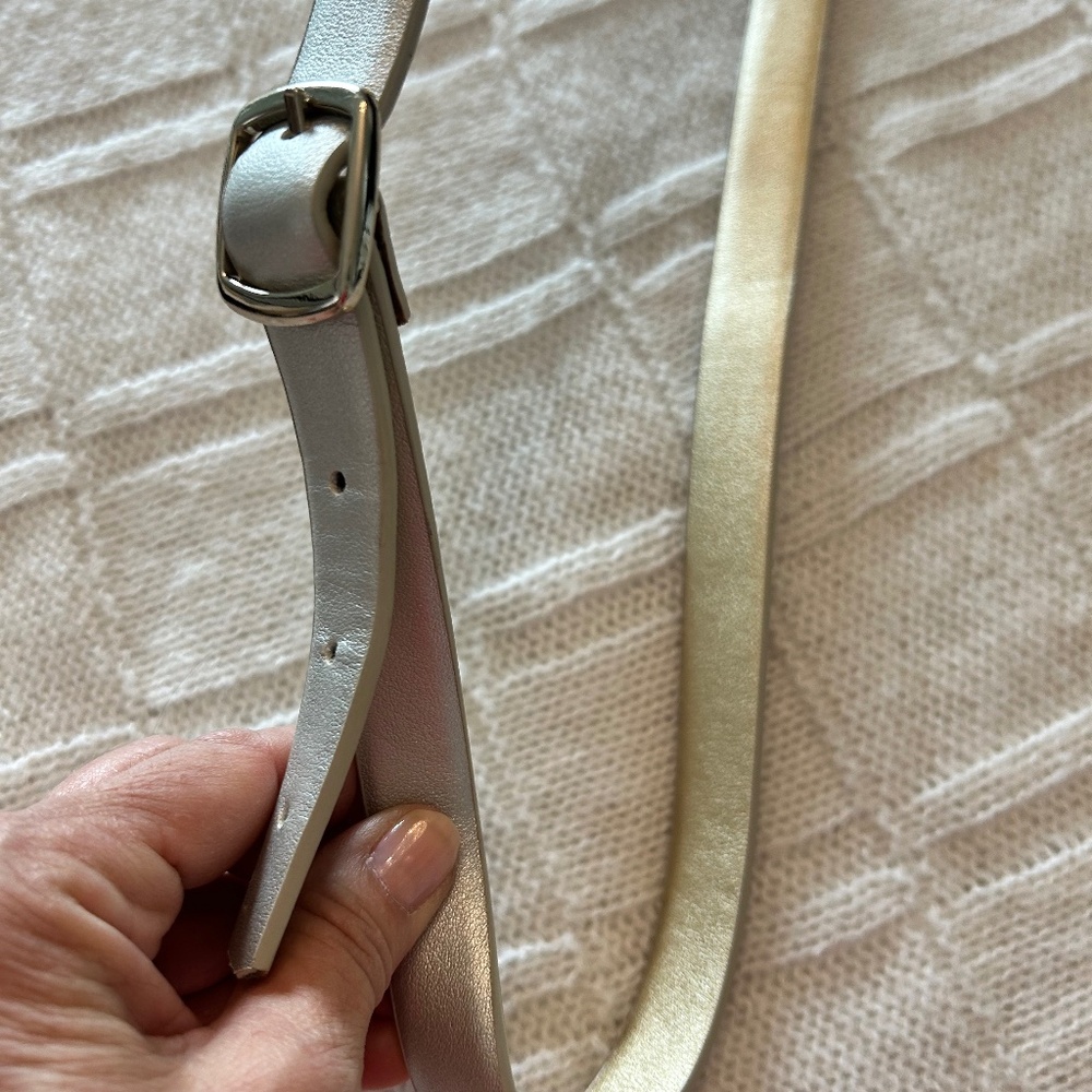 Silver or gold reversible belt